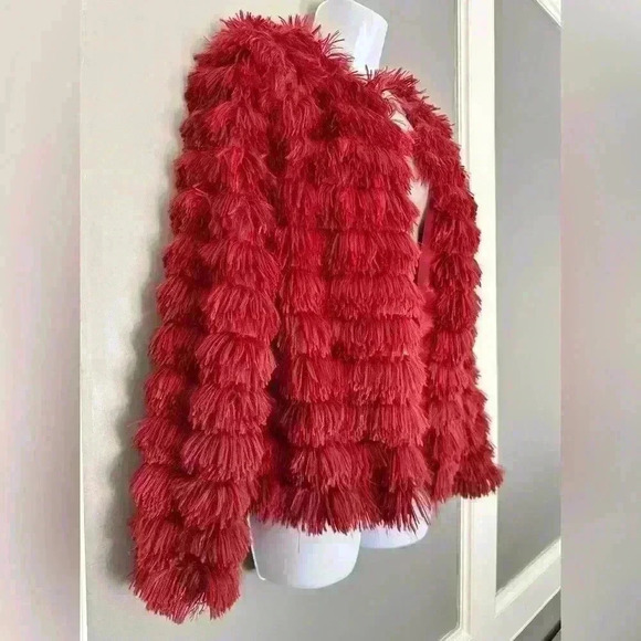 Furry Burgundy Jacket (45) - Picture 4 of 10